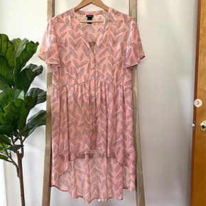 Torrid pink with gray chiffon babydoll tunic